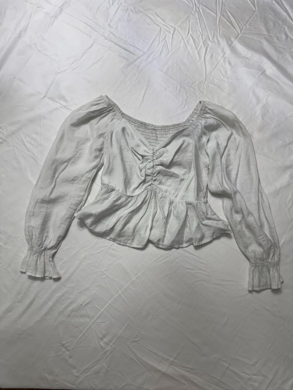 SHEIN Dazy White Off-Shoulder Peplum Top Women's Small